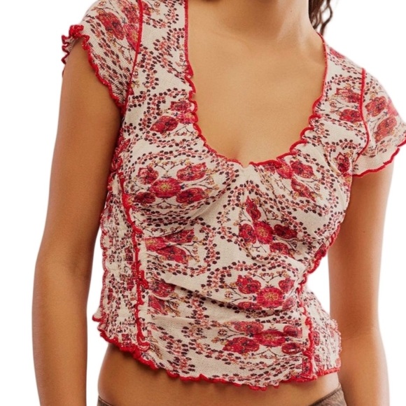 Free People Tops - FP Oh My Baby Crop Mesh T-Shirt